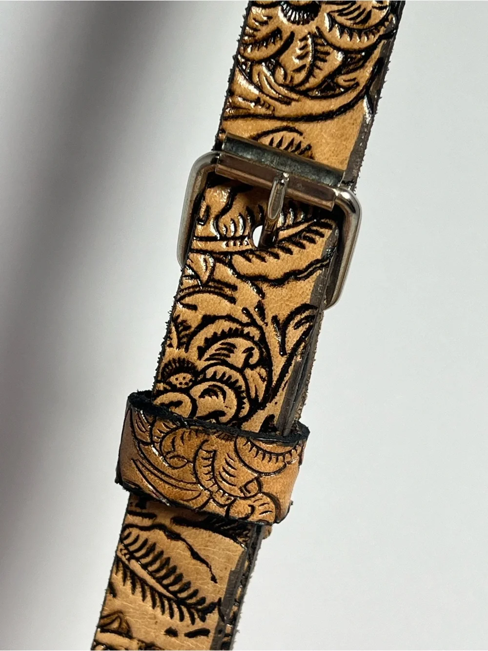 Tooled Leather Embossed Floral Saddle Bag Braided Handcrafted Western Boho